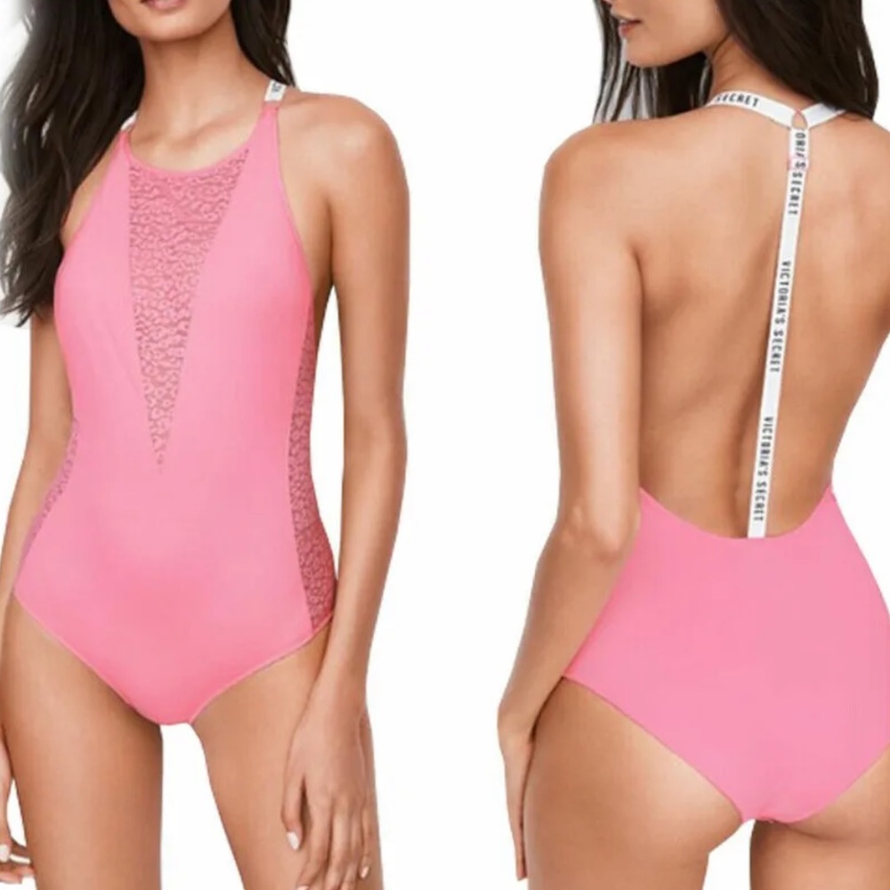 Victoria’s Secret Leopard Lace High-Neck Bodysuit